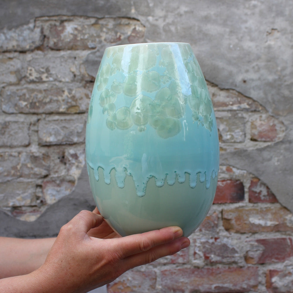 Crystal vase - Light turquoise